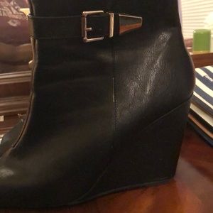 Peep Toe Wedge Booties